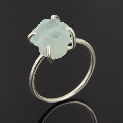 Кольцо аквамарин Бразилия (латунь посеребр.) размер 17,5