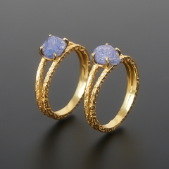 Кольцо танзанит Танзания (латунь позолота) размер 16,5