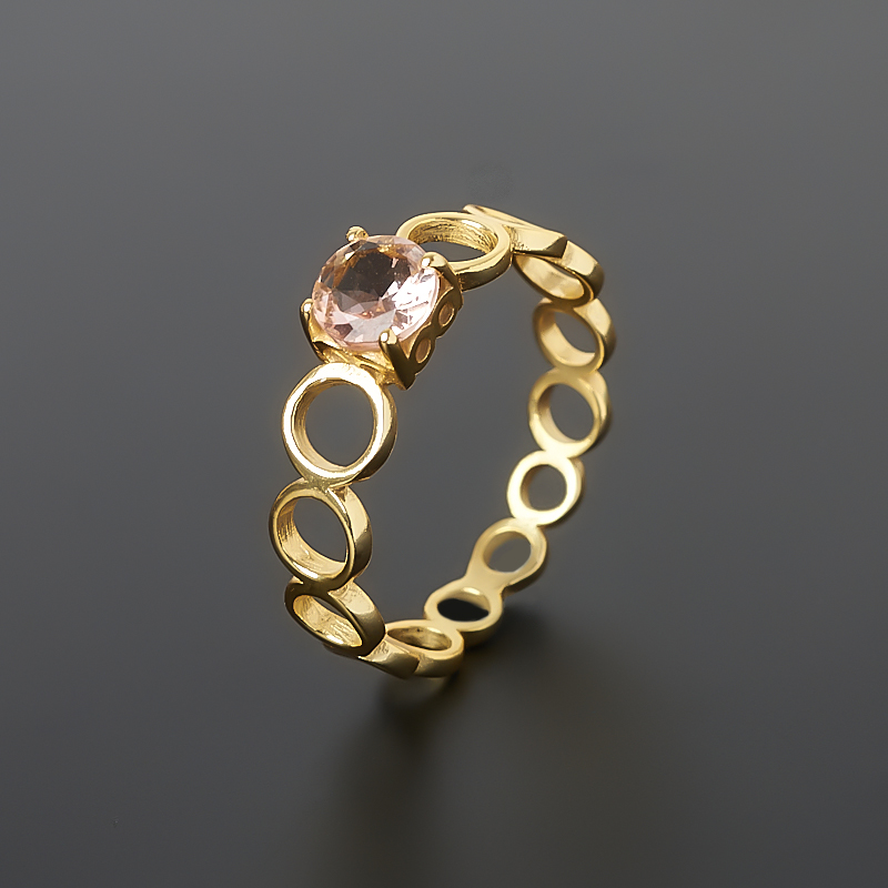 Кольцо турмалин розовый (рубеллит) Бразилия (латунь позолота) огранка размер 17,5