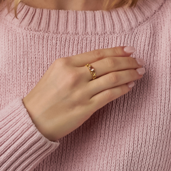 Кольцо турмалин розовый (рубеллит) Бразилия (латунь позолота) огранка размер 16,5