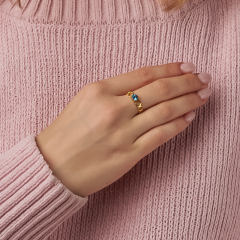 Кольцо топаз лондон Бразилия (латунь позолота) огранка размер 16