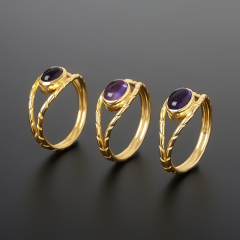 Кольцо аметист Бразилия (латунь позолота) размер 17,5