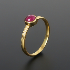Кольцо турмалин розовый (рубеллит) Бразилия (латунь позолота) размер 17,5