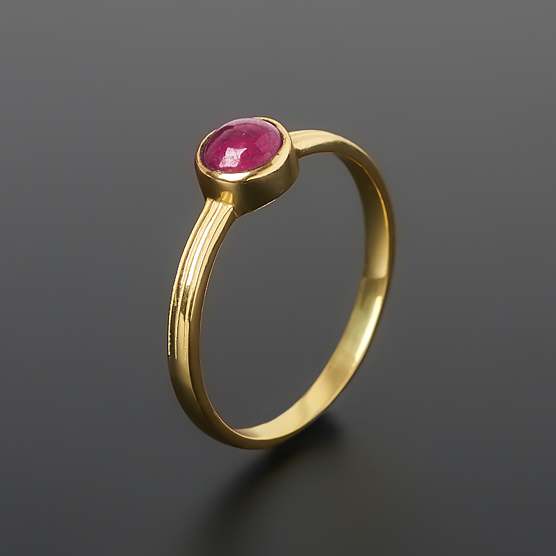 Кольцо турмалин розовый (рубеллит) Бразилия (латунь позолота) размер 16,5