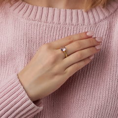 Кольцо аметист Бразилия (латунь позолота) огранка размер 16,5