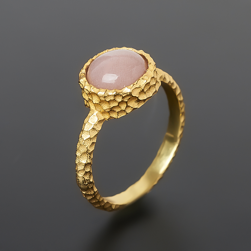 Кольцо солнечный камень Индия (латунь позолота) размер 16,5