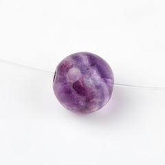 Кулон флюорит фиолетовый (биж. сплав, сталь хир.) на леске