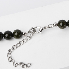 Бусы змеевик Россия (сталь хир.) 8 мм 46 см (+7 см)