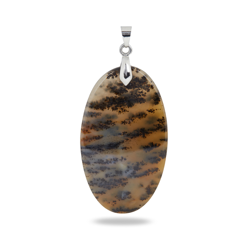 Кулон агат пейзажный Казахстан (биж. сплав) овал 6,5 см