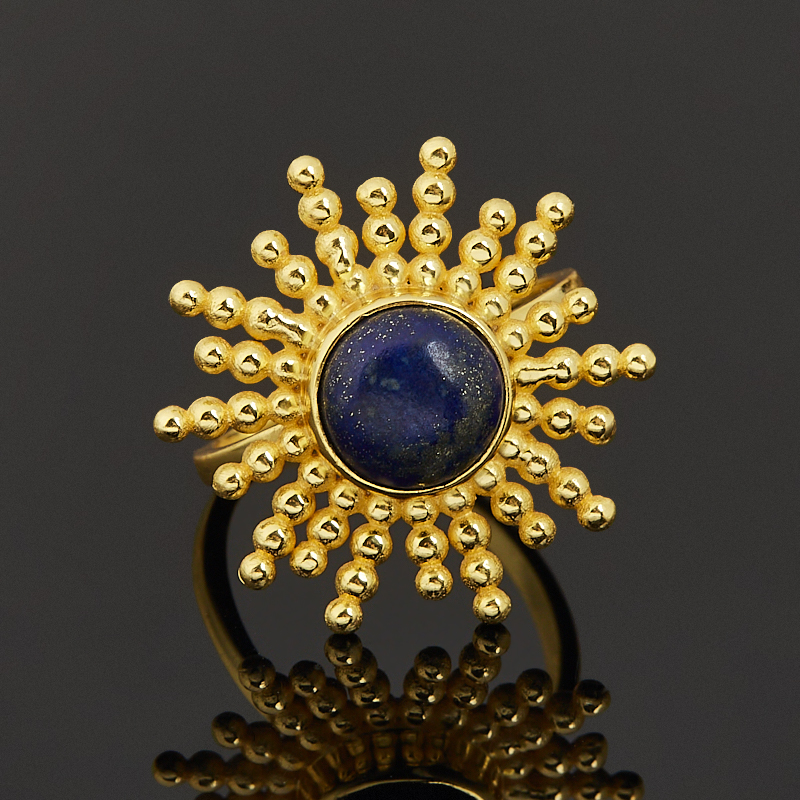 Кольцо лазурит Афганистан (латунь позолота) размер 16,5