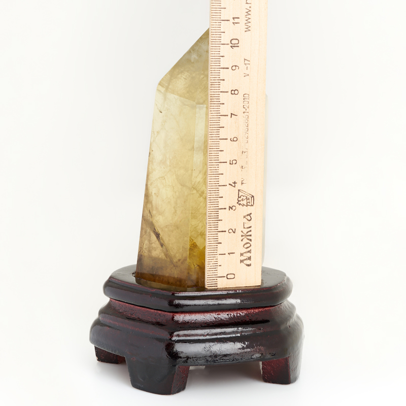 Кристалл цитрин Бразилия (ограненный) L (12-16 см) (на подставке)