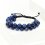 Браслет содалит Бразилия (текстиль) шамбала 8 мм 17 см (регулируемый)