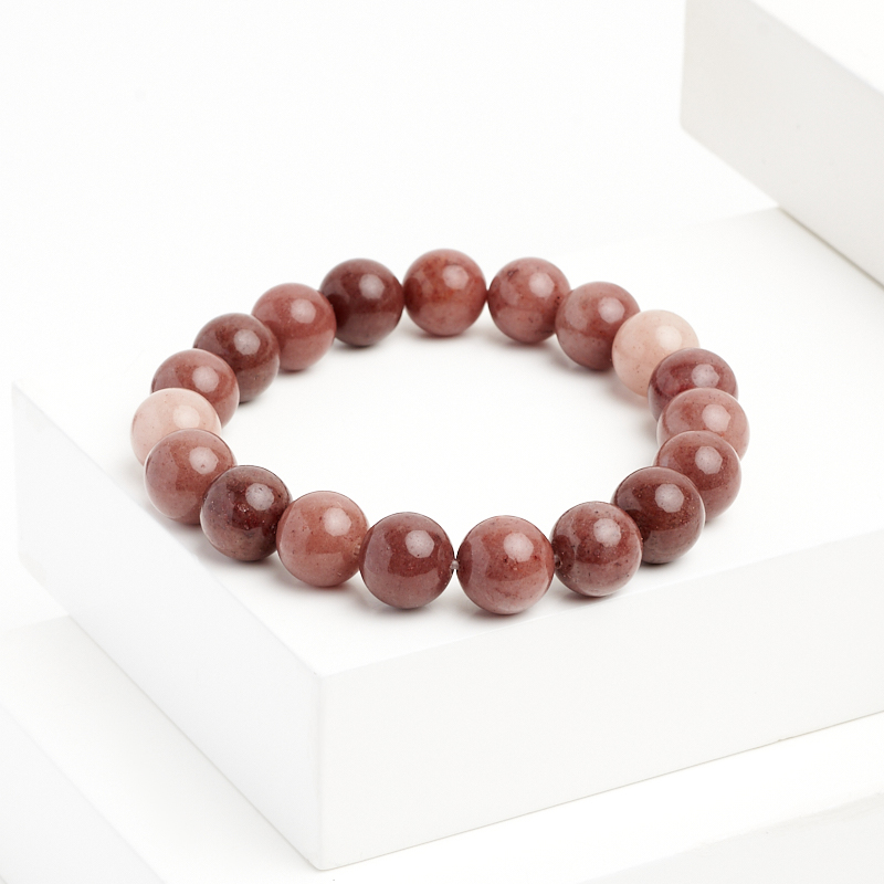 Браслет авантюрин красный Бразилия 8&nbsp;мм 16&nbsp;см