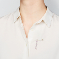 Брошь аметист Бразилия (биж. сплав, сталь хир.) (булавка)