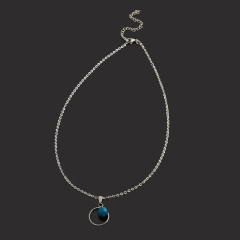 Кулон апатит синий Бразилия (сталь хир.) 2,5 см