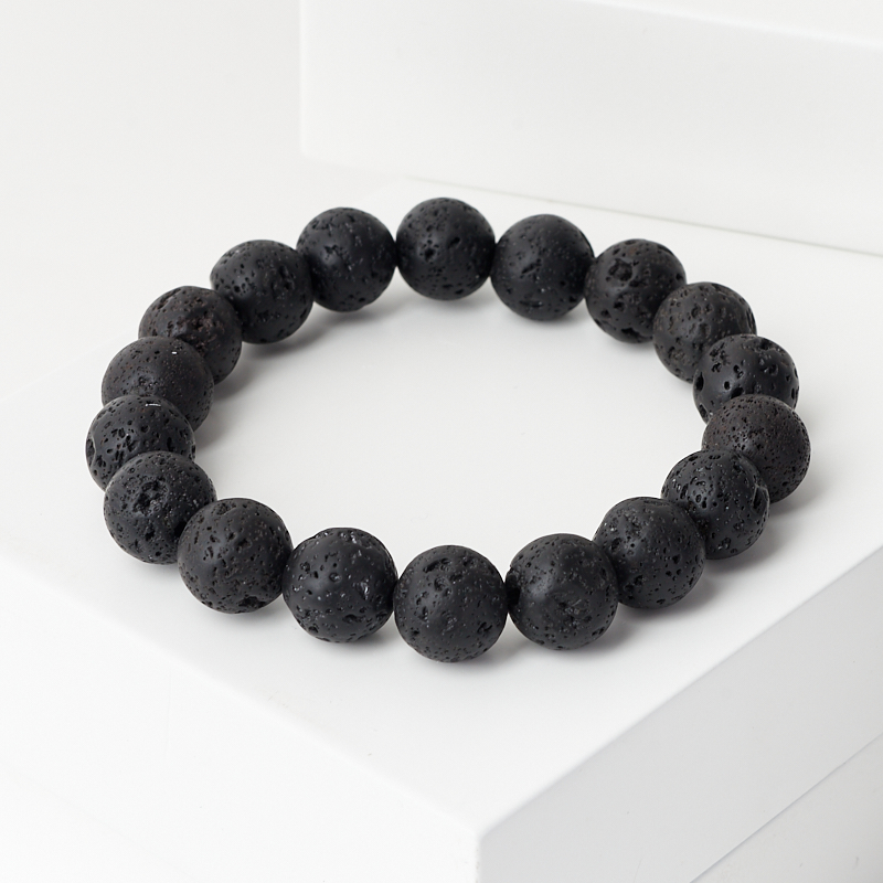 Браслет вулканическая лава Бразилия 10&nbsp;мм 20&nbsp;см