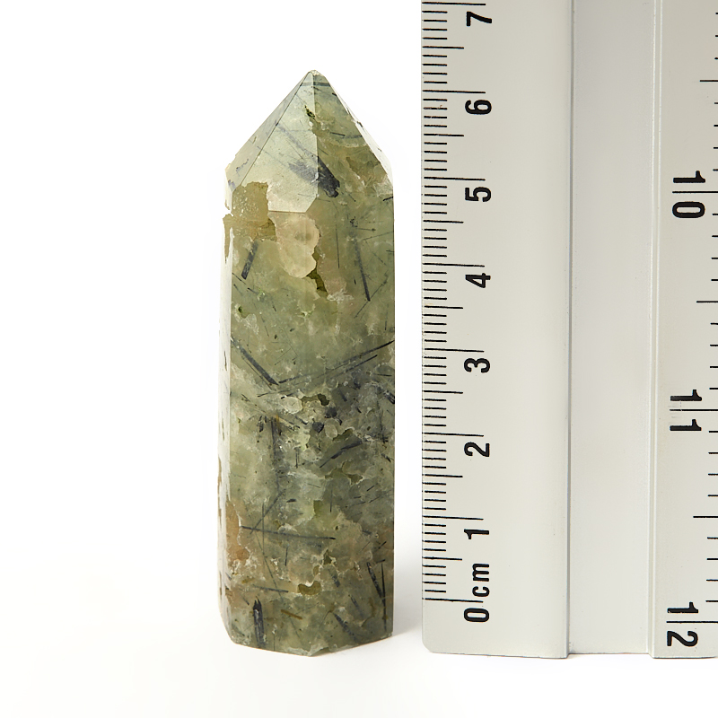 Кристалл пренит с эпидотом ЮАР (ограненный) S (4-7 см)