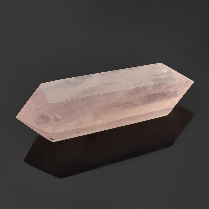 Кристалл розовый кварц Бразилия (двухголовик) (ограненный) M (7-12 см)