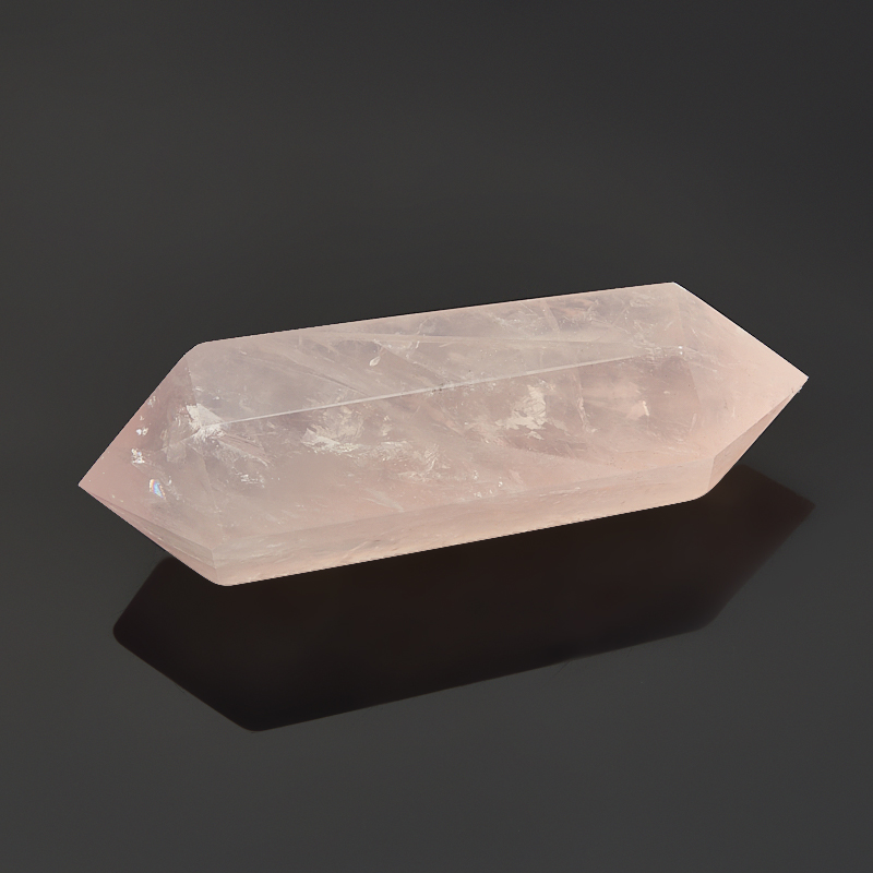 Кристалл розовый кварц Бразилия (двухголовик) (ограненный) M (7-12 см)