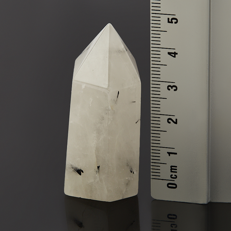 Кристалл кварц с турмалином Бразилия (ограненный) S (4-7 см)