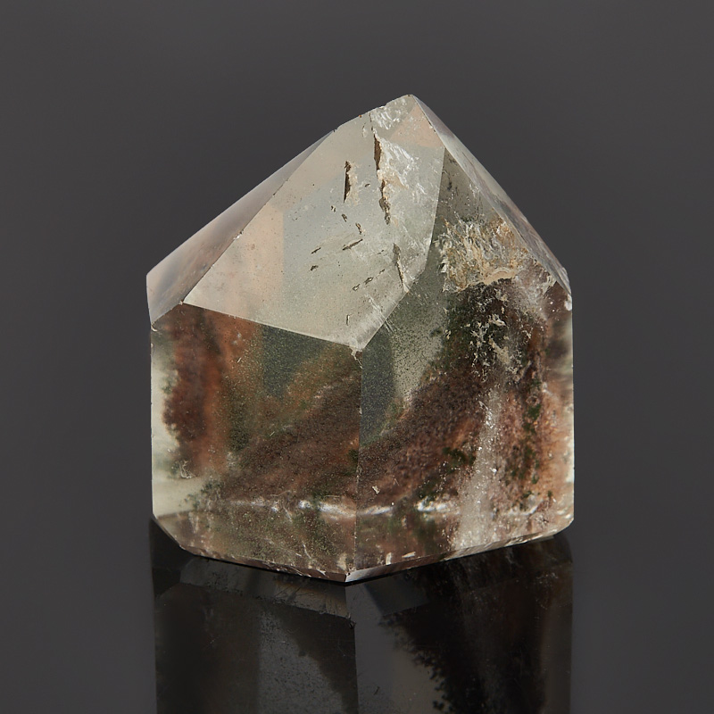 Кристалл кварц с хлоритом Бразилия (ограненный) XS (3-4 см)