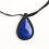 Кулон лазурит Таджикистан (кожа натур.) капля 3,5 см