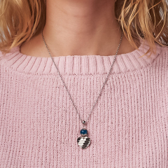 Кулон апатит синий Бразилия (сталь хир.) 4 см