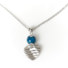 Кулон апатит синий Бразилия (сталь хир.) 4 см