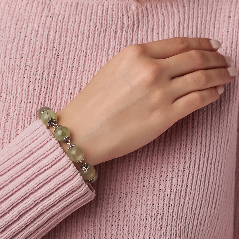 Браслет пренит ЮАР 12&nbsp;мм 16&nbsp;см (+3&nbsp;см) (сталь хир.)