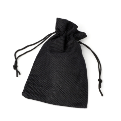 Подарочная упаковка (текстиль) универсальная (мешочек плоский) (черный) 140х95 мм