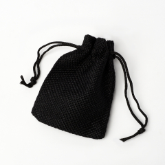 Подарочная упаковка (текстиль) универсальная (мешочек плоский) (черный) 90х70 мм