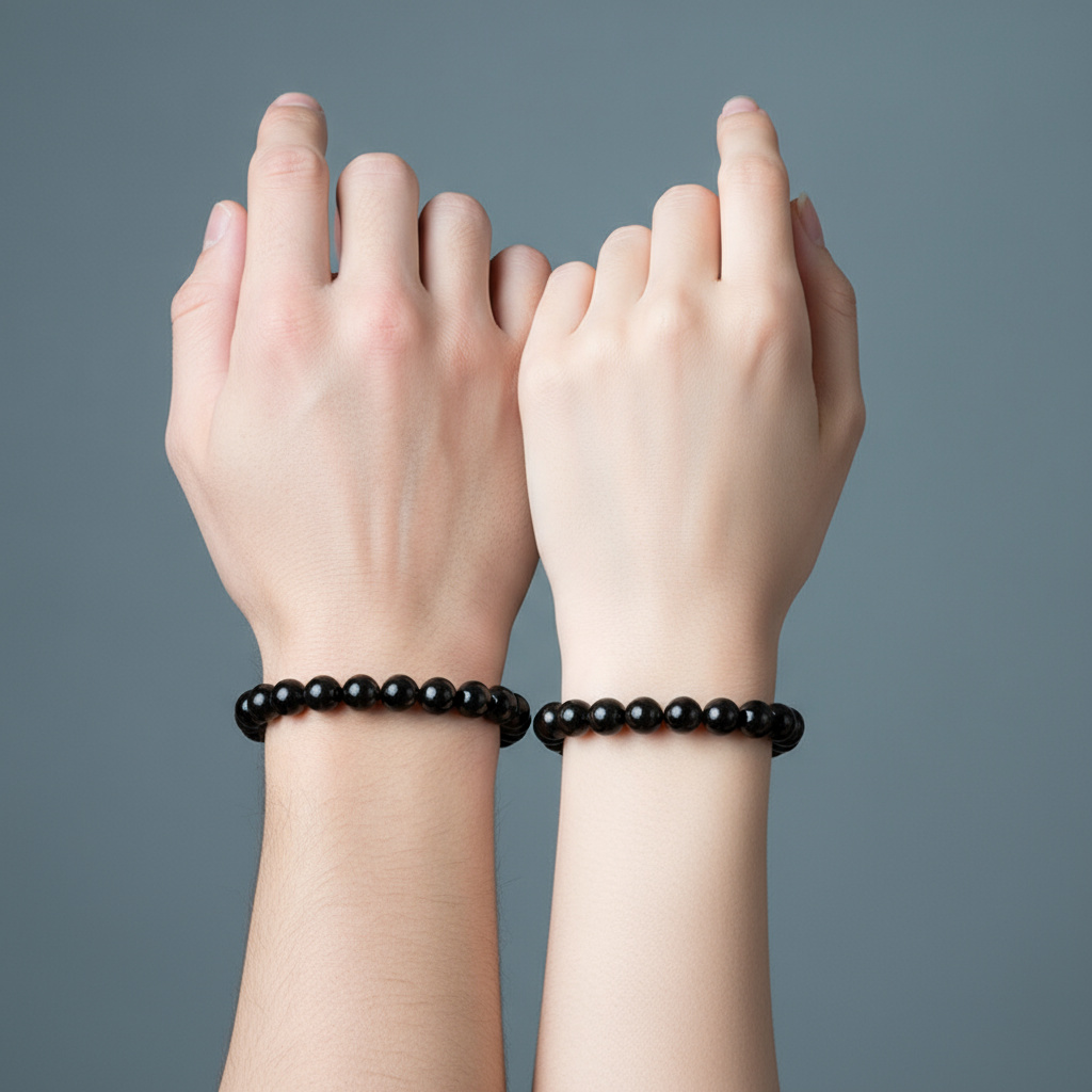 Браслет гагат Грузия 10 мм 19 см