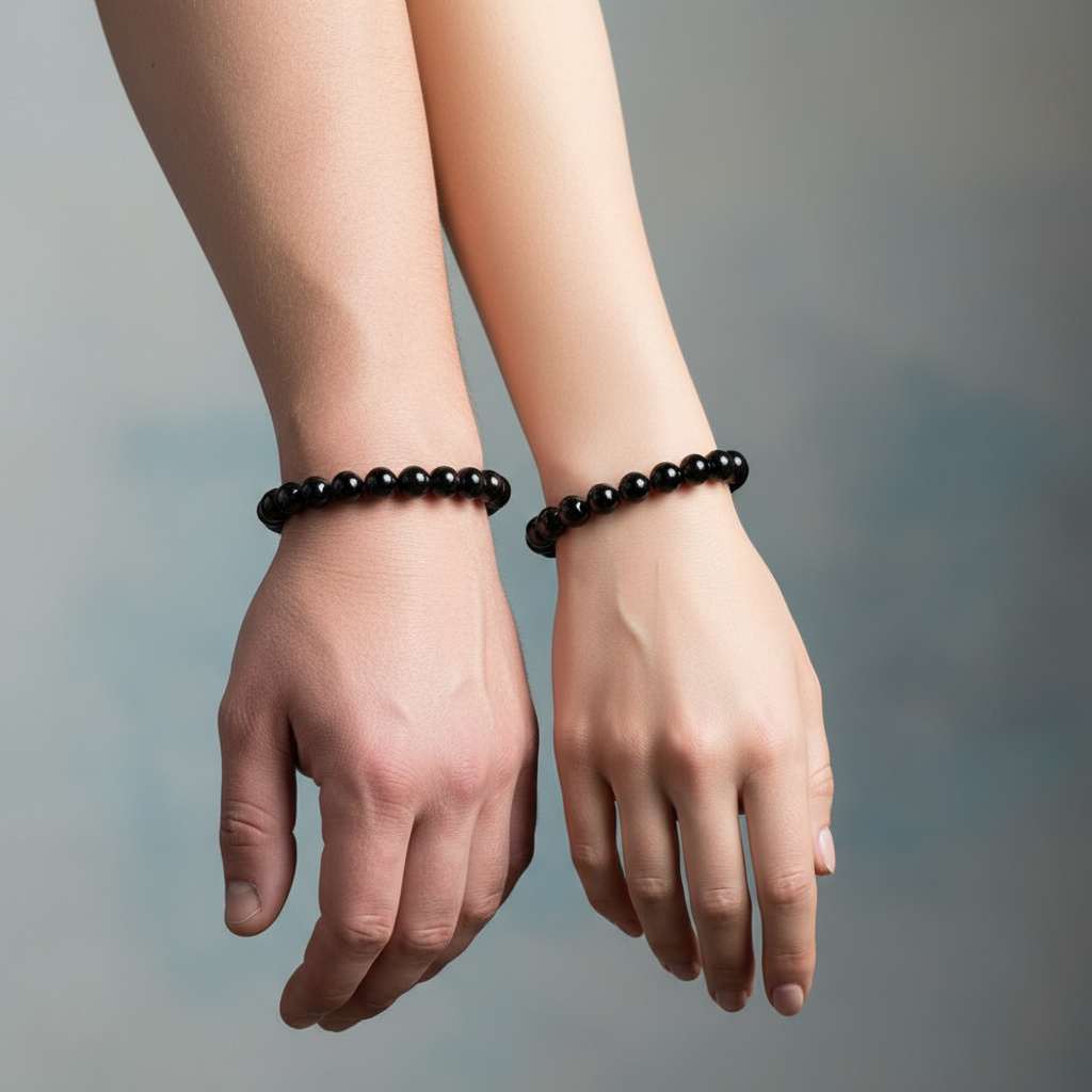 Браслет гагат Грузия 10 мм 20 см