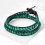 Браслет малахит Конго (биж. сплав, кожа натур.) Чан Лу чокер 4 мм 16 см (регулируемый)