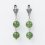 Серьги нефрит зеленый Россия (латунь посеребр., сталь хир.)