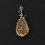 Кулон янтарь Россия (серебро 925 пр. родир. бел., родир. черн.) капля
