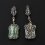 Серьги клинохлор (серафинит) Россия (серебро 925 пр. родир. черн.)