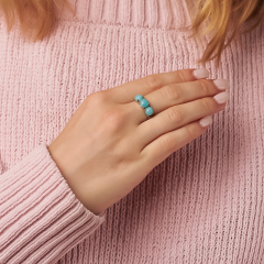 Кольцо амазонит Россия (серебро 925 пр. родир. бел.) размер 17