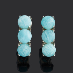 Серьги амазонит Россия (серебро 925 пр. родир. бел.)