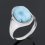 Кольцо ларимар Доминиканская Республика (серебро 925 пр. родир. бел.) размер 18