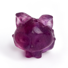 Бусина лисичка Кицунэ флюорит фиолетовый 15 х 13 мм (1 шт)