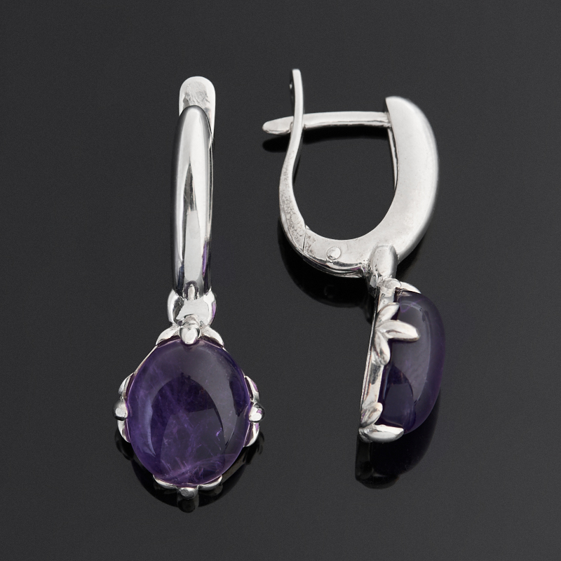 Серьги аметист Бразилия (серебро 925 пр.)