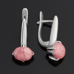 Серьги родохрозит Аргентина (серебро 925 пр.)