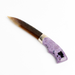 Предмет интерьера микс нефрит, чароит (нож) 18х2,5х1,5 см