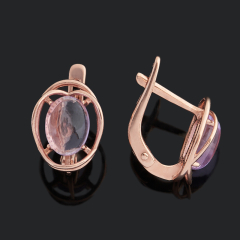 Серьги аметист Бразилия (серебро 925 пр. позолота)