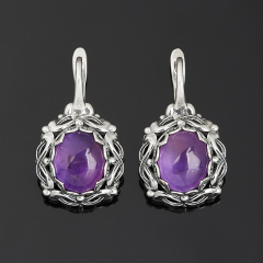 Серьги аметист Бразилия (серебро 925 пр. оксидир.)
