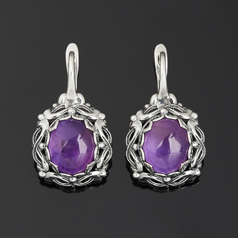Серьги аметист Бразилия (серебро 925 пр. оксидир.)