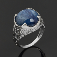 Кольцо кианит синий Бразилия (серебро 925 пр. оксидир.) размер 18