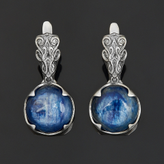 Серьги кианит синий Бразилия (серебро 925 пр. оксидир.)