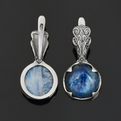 Серьги кианит синий Бразилия (серебро 925 пр. оксидир.)